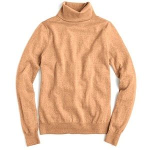 J. Crew Women's Camel/Tan Cashmere Turtleneck Sweater